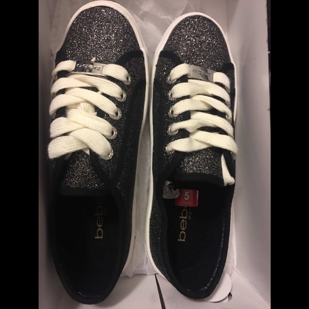 bebe dane women metallic glitter sneaker